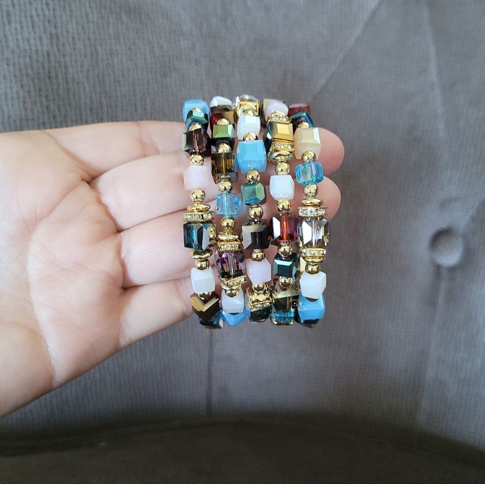 Greenbeads Multicolored🌈 Layered Wrap Bracelet - NIB - Picture 12 of 16